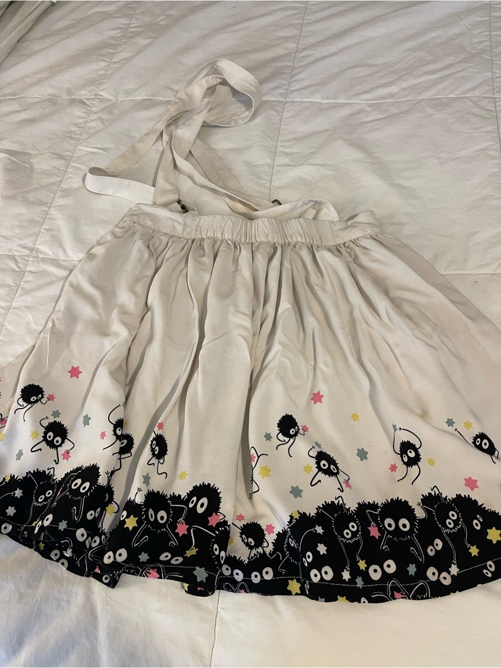 Black Spirited Away Characters on White Skirt Elasticized Waistband Sz M. Lined. - Picture 5 of 8